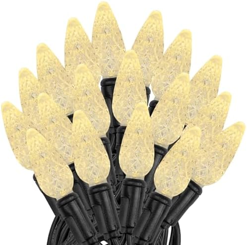 Novelty Lights 24FT 70 LED C6 Christmas String Lights, Warm White by NoveltyLights-LightExperts