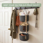 Wall Hanging Rope Baskets 3-Tier Boho Organizers (Gray & Black, Large) - Image 5