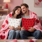 Tiamon 4 Pcs Valentines Throw Pillow Covers 18 x 18 Inch 3D Embroidered Plush Pink Red Hearts Pillow Cases Valentine's Day Love Fluffy Faux Fur Cushion Covers for Sofa Couch Wedding Anniversary Party - Image 3
