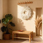 HipTree 28 Inch Spring Boho White Flocked Cypress Wreath Outdoor - Image 6