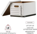 Universal Basic-Duty Economy Record Storage Boxes, 10 Pack, Letter/Legal Files, 12" x 15" x 10", White, - Image 5