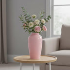 Ceramic Flower Vase - 11 Inch Large Pink Cute Vase for Centerpieces, Modern Decorative Vase for Living Room, Table, Kitchen, Shelf, Entryway, Bedroom, Mantel Decor - Image 3