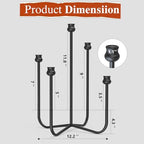 16-inch Iron Candlestick Holders, 5-Arm Taper Candle Holder - Image 2