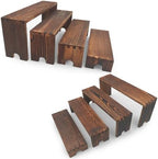 8 Piece Large Display Wooden Stand, Wood Racks Decorative, Cupcake Stands Cologne Perfume Organizer Dessert Showcase Items (Charcoal Brown) by GardeningLife