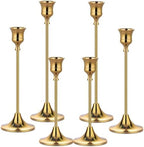 Metal Candle Holders for Candlesticks Taper Candlestick Holders Set Vintage Decorative Centerpiece Candelabra Tall Candle Stands (Gold, 2 Sets (6 pcs)) by Unknown