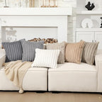 Mixweer 6 Pcs Neutral Faux Fur Plush Throw Pillow Covers 18x18 Inch - Image 5