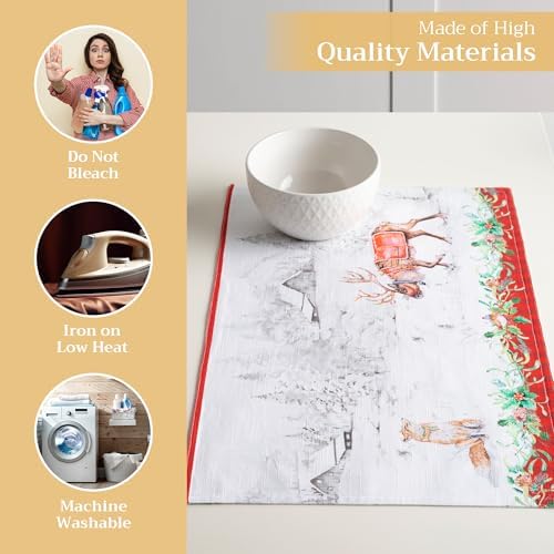Maison d' Hermine Placemats Set of 4 Reusable 100% Cotton (13"x19") - Image 3