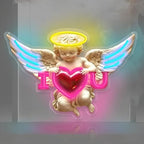 Cupid Neon Sign I Love You 15.75x9.45in Romantic LED Wall Light Dimmable by DUOLIYBC