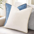 decorUhome Soft Chenille Throw Pillow Covers 22x22 Set of 2 Blue - Image 5