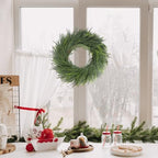 LOKEISNA Real Touch Norfolk Pine Wreath, 24" Artificial Christmas Wreaths for Front Door, Soft Bendable Pine Wreath for Wall Windows Mantle Christmas New Year - Image 5