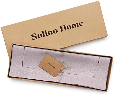 Solino Home 100% Pure Linen Placemats Lilac Hemstitch, 14 x 19 in, Set of 4 - Image 4