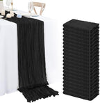20 Pack Black Cheesecloth Table Runner 120 Inch 10FT Rustic Boho Gauze Cheese Cloth Table Runner for Wedding Party Baby Shower Thanksgiving Christmas Decoration by Lumaycens