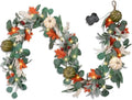 6FT Lighted Handcrafted Fall Garland, 30 LED Lights & 8-Mode Auto Timer by MISF