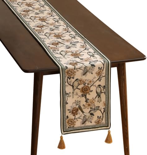 ISAENNE Designer French Linen Table Runner,87"x12"-Murad A by Isaennehomedecoration
