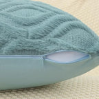 decorUhome Faux Fur Plush Soft Aqua Throw Pillow Covers 26x26 Set of 2 - Image 3