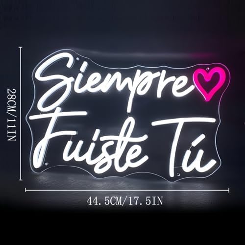 Siempre Fusite Tú LED Neon Sign Transparent Acrylic Light Decor for Wedding Birthday Party Wall Home Bedroom Room Art Decoration with USB Light Modulator 5V - Image 3