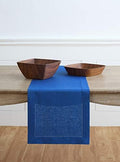 Solino Home 100% Pure Linen Table Runner Royal Blue Hemstitch, 14 x 156 in by SolinoHome