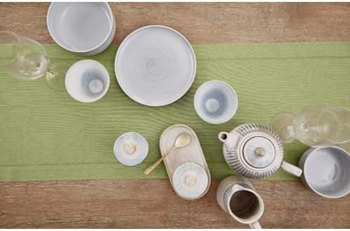 Solino Home 100% Pure Linen Table Runner Moss Green Hemstitch, 14 x 60 in - Image 4