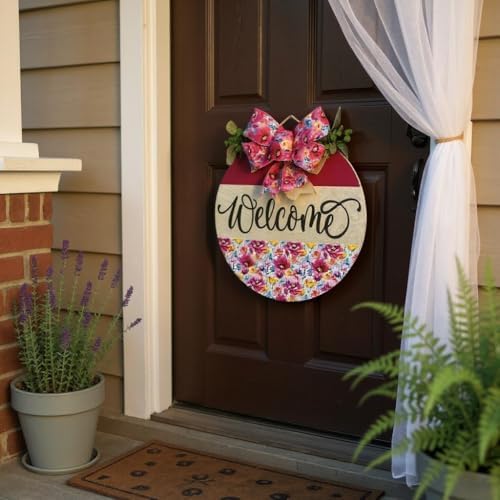 Classroom welcome sign Teacher door sign Gift for Teacher (UV61-Pink Floral Welcome, 15" Width) - Image 3
