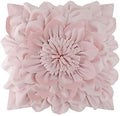 OiseauVoler Decorative 3D Flower Throw Pillow Covers Handmade Pillowcases for Sofa Bed Home Room Decor 18 x 18 Inch Light Pink by OiseauVoler