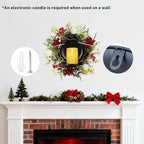 MOYEE Christmas Candle Holder Wreath Single 14 inch, Christmas Candle Ring - Image 6