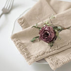 Handmade Cloth Napkins 100% Cotton Napkins with Fringe，Delicate Handmade Cloth Napkins for Dinners, Parties, Weddings and More，18 x 18 Inch Set of 12 - Beige - Image 2