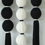Macrame Wall Hanging Black White Sphericity Fiber Yarn Art 39"W*39"L - Image 6