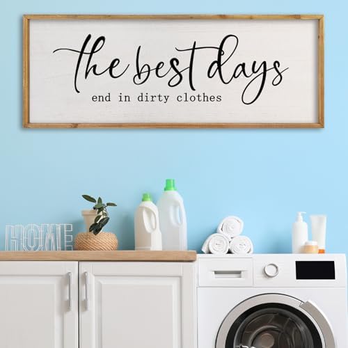 comurdyo Laundry Room Sign Wall Decor 32×12 Inch Wood - Image 5