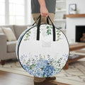 24 Inch Round Storage Bag 1 Pack,Green Eucalyptus Leaf Blue Hydrangea Waterproof Wreath Storage Container with Handles&Zipper Blossom Floral Closet Organizer Bags Garland Box by Unknown