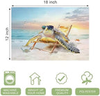 Sea Turtle Placemats Set of 6, 12x18 Inch Beach Coastal Table Place Mat Rustic Funny Turtle Washable Non-Slip Heat Resistant Fabric Placement Mats for Dining Kitchen Indoor Outdoor Decor - Image 4