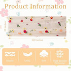 BINBE 12pcs Daisy Spring Table Runner Embroidery Gauze 10FT Florals Seasonal Tulle Holiday Birthday Kitchen Dining Table Decor for Home Party Champagne - Image 4