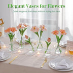Glasseam Glass Bud Vases for Centerpieces, 6Pcs Modern Clear Small Vase Set - Image 6