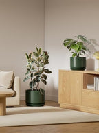 LE TAUCI 12 Inch Pots for Plants, Ceramic Planter with Saucer, Forest Green - Image 2