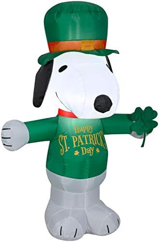 Gemmy Airblown Inflatable St. Patrick's Day Snoopy, 3.5 ft Tall, White - Image 2
