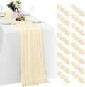 16 Pack Ivory Cheesecloth Table Runners 20x120 Inch Gauze Table Runner 10FT Easter Cheese Cloth Table Runner Rustic Sheer Runner for Wedding Baby Shower Birthday Party Table Decor by Yorcari
