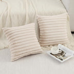 Pallene Faux Fur Decorative Throw Pillow Covers 18x18 Set of 2, Apricot - Image 6