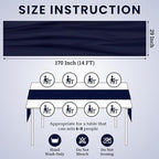 MDS Pack of 25 | Navy Blue | 14ft Chiffon Table Runner 29x170 Inches Long Romantic Rustic Sheer Gauze Runner for Wedding Bridal Shower Birthday Banquets Engagement Spring Easter Boho Decorations - Image 3