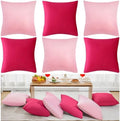Berlune 12 Pcs Hot Pink Velvet Throw Pillow Cover 18x18 Picnic Cushion Case by Berlune