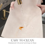 MOSAYT Vinyl Faux Leather Placemats, Set of 8, Beige - Image 4