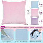 Berlune 6 Pcs Pastel Velvet Throw Pillow Cover 18x18 Picnic Cushion Case - Image 2