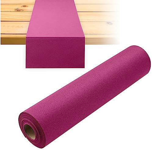 Disposable Table Runner for Dining Table, 16" 20-Pack Linen-Like Fuchsia Paper Table Runners for Party, Wedding Or Event - Image 3