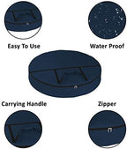 Covers & All Christmas Wreath Storage Bag 12 Oz with Carrying Handle & Dual Zipper - 100% Water Resistant Durable Material Storage Bag - Holiday Xmas Tear Resistant Bag (34" Dia x 7" H, Blue) - Image 2