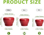 Ceramic Plant Pots, 10+8+6 Inch Ceramic Planters, Bright Red - Image 3