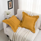FUTEI Pack of 2 Chenille Throw Pillow Covers 20x20 Inch, Mustard Yellow - Image 5