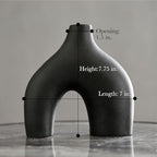 Carrot's Den Black Ceramic Modern Vase Set of 2, Donut Shelf Decor, Black - Image 5
