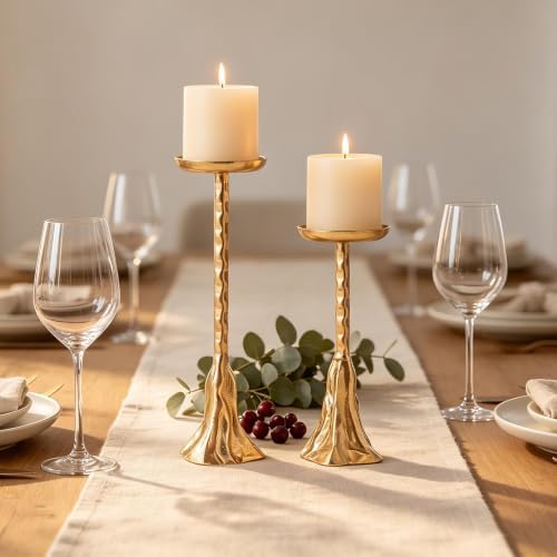 Pillar Candle Holders Set of 2, Candle Holders for Pillar Candles - Image 6