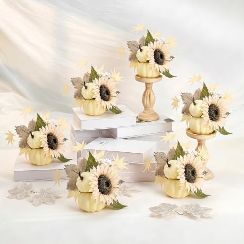 6 Pcs Fall Decor - Faux Pumpkins Centerpieces - Image 5