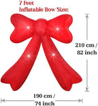 Mother's Day,Birthday,Valentine's Day,Wedding Inflatables Giant Red Bow Lighted Balcony Terrace Porch Yard Lawn Inflatable Decoration with Built-in Fan and Ropes Holiday Party Decor, (7FT-Red Bow) - Image 6