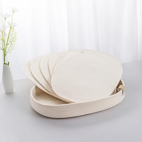 Oval Cotton Rope Placemat Set (7, Warm Ivory) by ArtPineconeHome