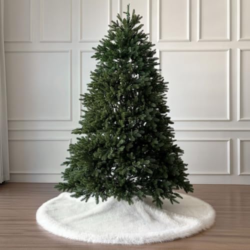 60-Inch Huntsman High-Pile Faux Fur Christmas Tree Skirt, Ivory - Image 2